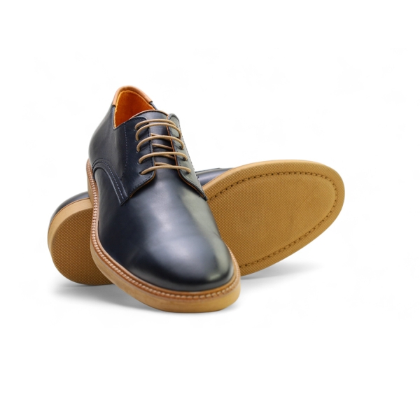 Мъжки ежедневни обувки от естествена кожа тъмно сини 242020 Valente Marchesi