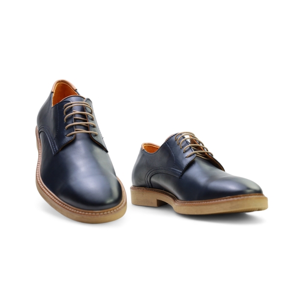 Мъжки ежедневни обувки от естествена кожа тъмно сини 242020 Valente Marchesi