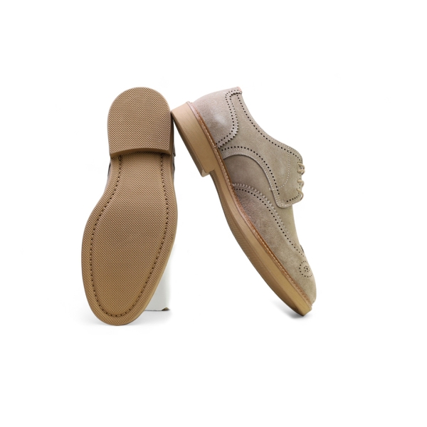Мъжки ежедневни обувки от естествен набук бежови 242024 Valente Marchesi