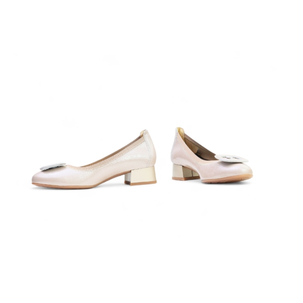 Дамски елегантни обувки от естествен лак бежови 30123 Baerchi