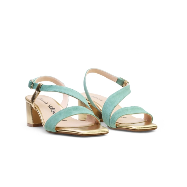 Дамски елегантни сандали от естествена кожа в злато 6292F H-2549 Patricia Miller