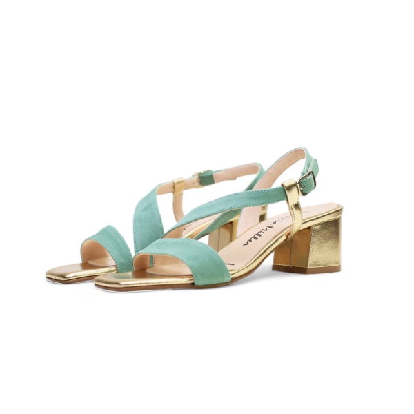 Дамски елегантни сандали от естествена кожа в злато 6292F H-2549 Patricia Miller