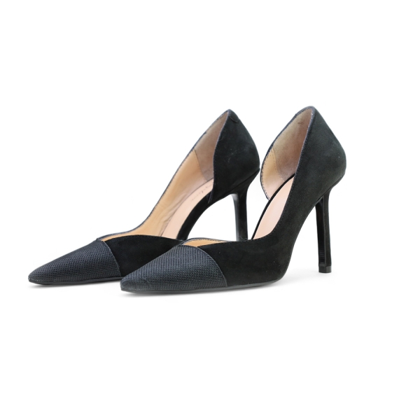 Дамски елегантни обувки от естествен велур черни 260-29 Angelina Ricci
