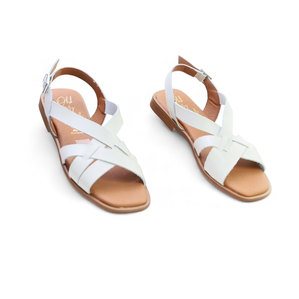 Дамски ежедневни сандали от естествена кожа в бежово 5330 Oh My Sandals