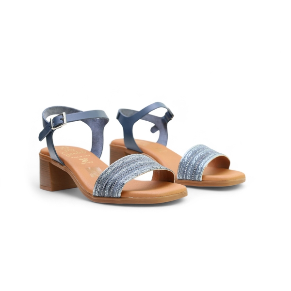 Дамски ежедневни сандали от естествена кожа тъмно сини 5352 Oh My Sandals