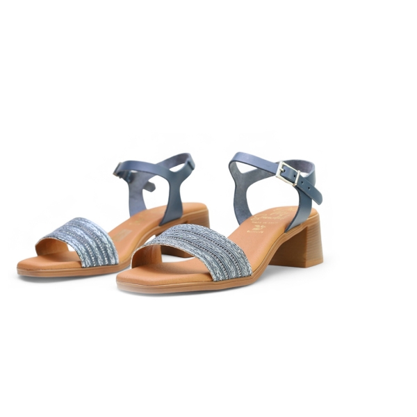 Дамски ежедневни сандали от естествена кожа тъмно сини 5352 Oh My Sandals