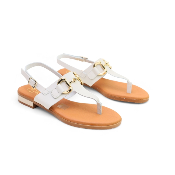 Дамски ежедневни сандали от естествена кожа бежови 5334 Oh My Sandals