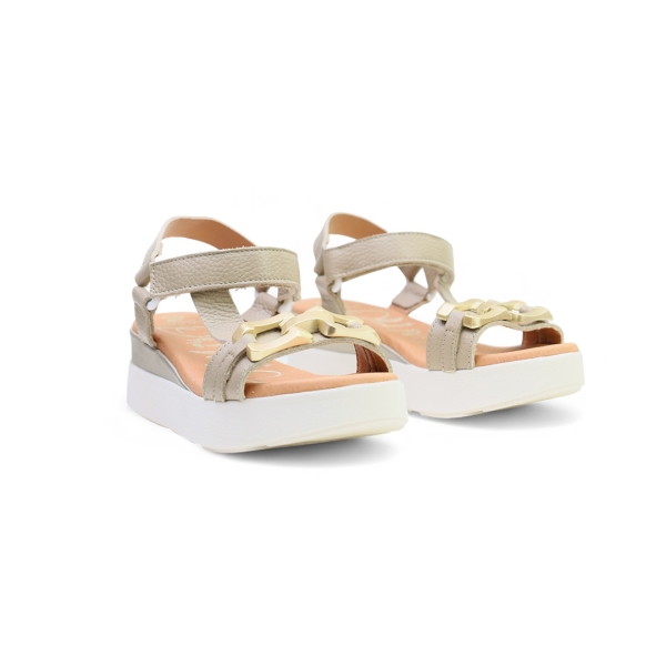 Дамски ежедневни сандали от естествена кожа тауп 5420 Oh My Sandals