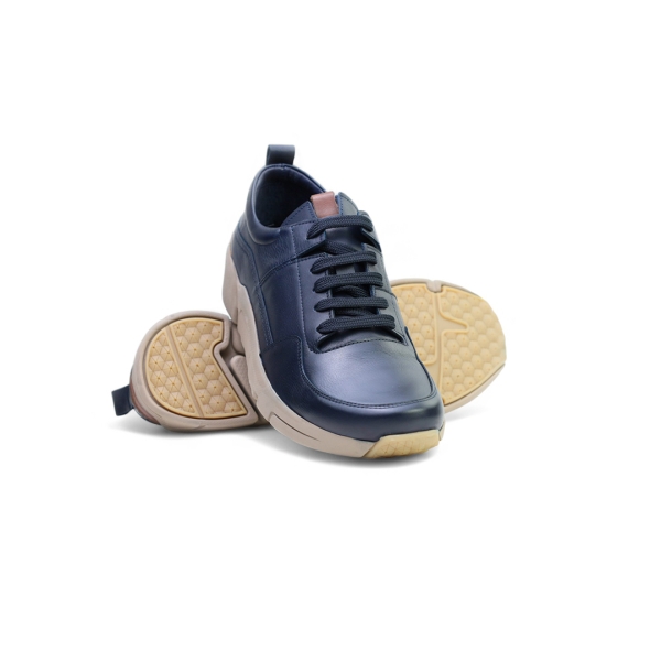 Мъжки ежедневни обувки от естествена кожа тъмно сини 4101 Valente Marchesi