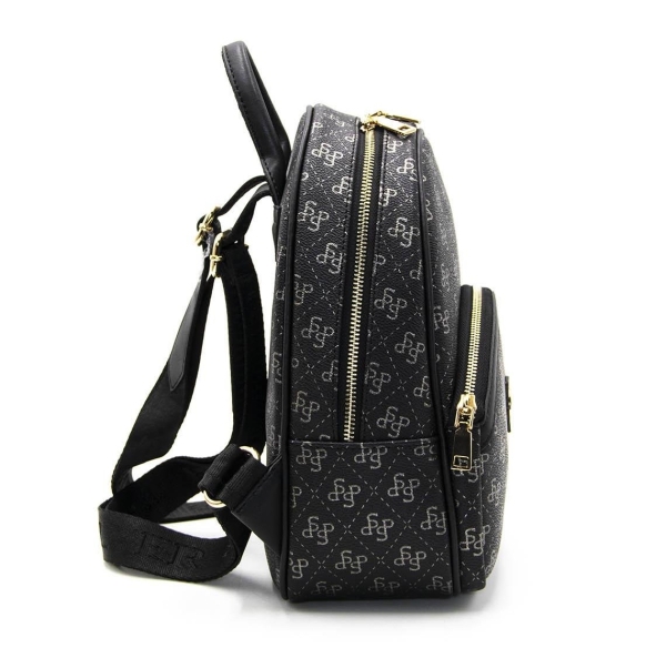 Дамска раница в черно и сребро 945 M178 SP Print Silver&Polo