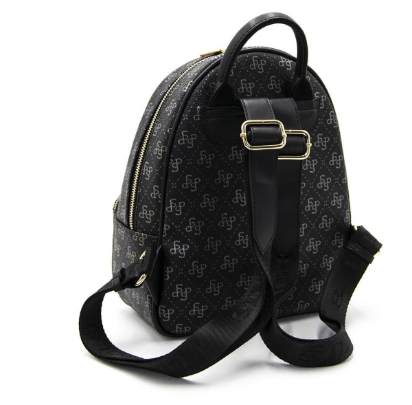 Дамска раница в черно и сребро 945 M178 SP Print Silver&Polo