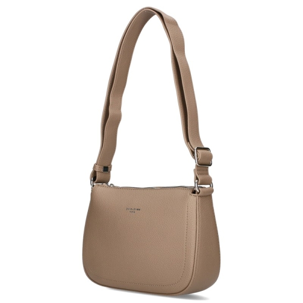 Дамска чанта през рамо тъмно бежова CM6708B David Jones