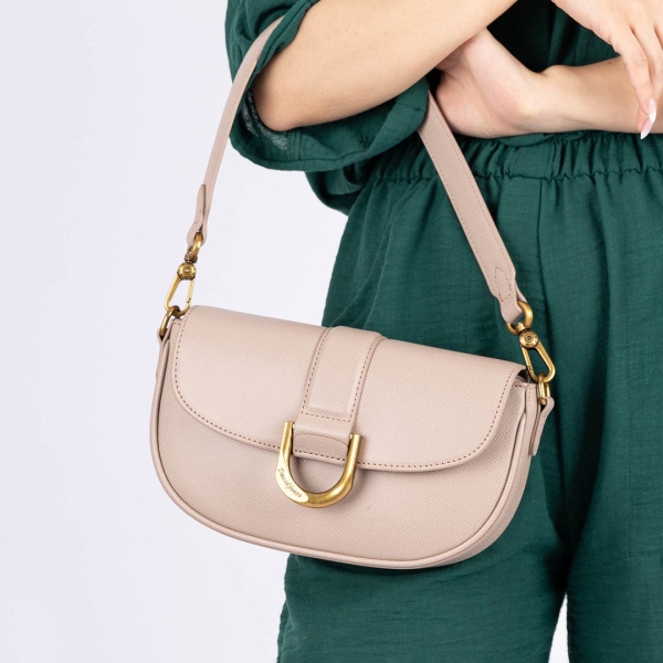 Дамска чанта през рамо праскова CM6992F David Jones