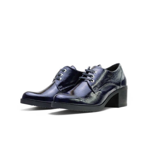 Дамски ежедневни обувки от естествен лак тъмно сини 40160 Baerchi