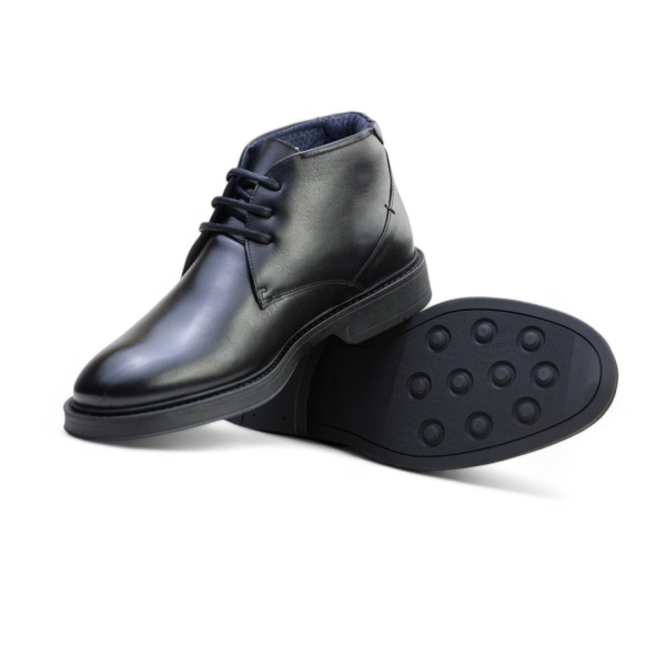 Мъжки ежедневни боти от естествена кожа черни 1163 Baerchi