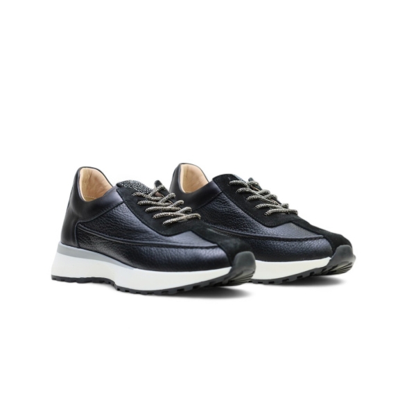 Дамски спортни обувки от естествена кожа черни 241054