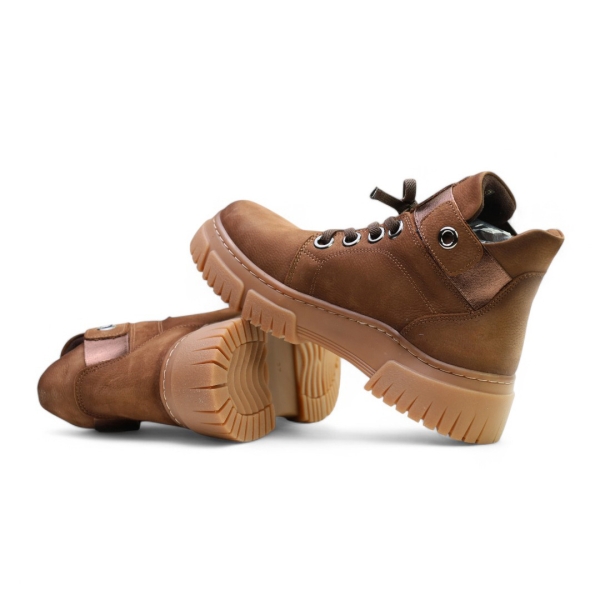 Дамски ежедневни боти от естествен набук камел 241401