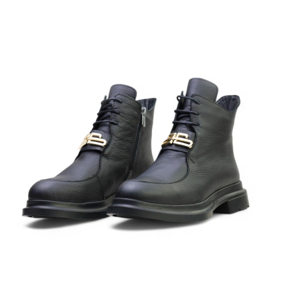 Дамски ежедневни боти от естествена кожа черни 241492