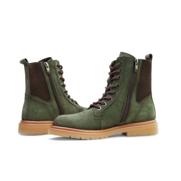 Дамски ежедневни боти от естествен набук зелени 241400