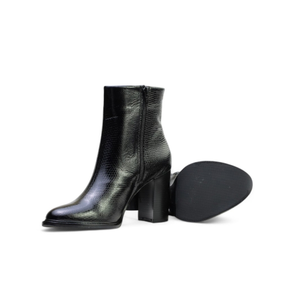 Дамски елегантни боти от естествена кожа черни 0280-05