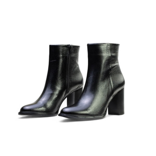 Дамски елегантни боти от естествена кожа черни 0280-05