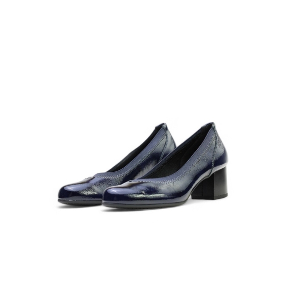 Дамски елегантни обувки от естествен лак сини 52236 Baerchi