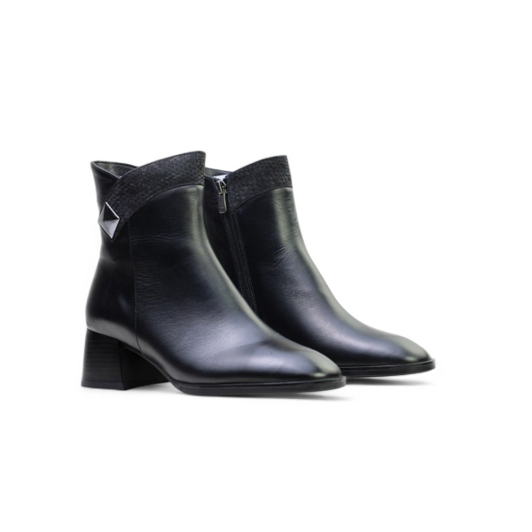 Дамски елегантни боти от естествена кожа черни 651-100-175-525