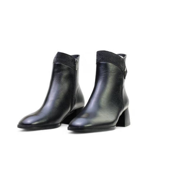 Дамски елегантни боти от естествена кожа черни 651-100-175-525