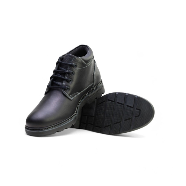 Мъжки ежедневни боти от естествена кожа черни 2082 Baerchi