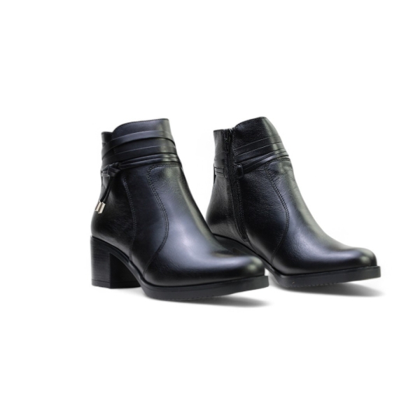 Дамски елегантни боти от естествена кожа черни 40164 Baerchi