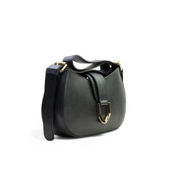 Дамска елегантна чанта от естествена кожа черна 242020-1