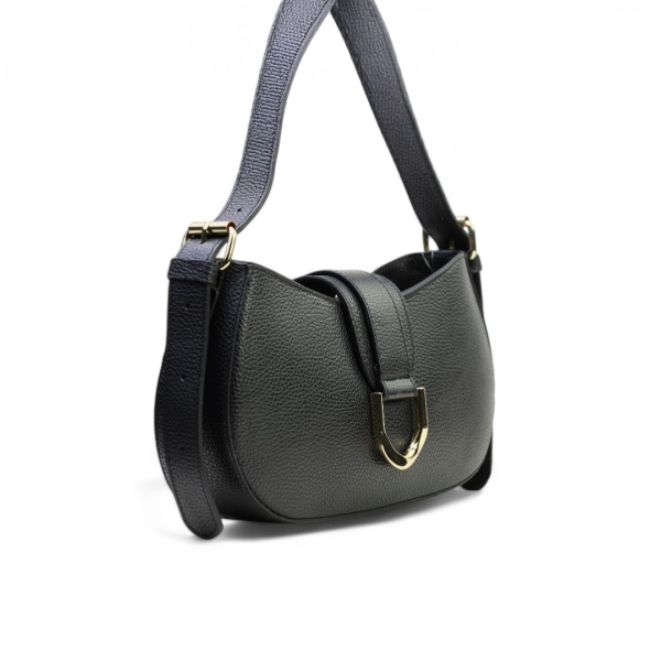 Дамска елегантна чанта от естествена кожа черна 242020-1