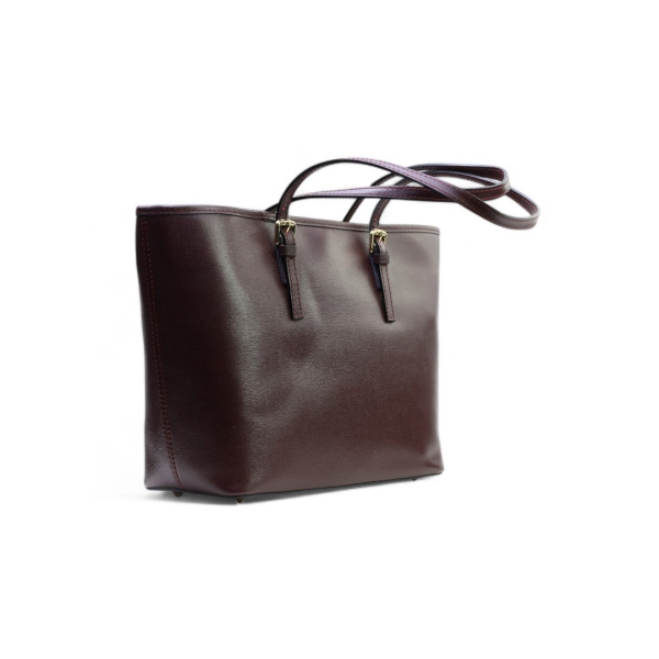 Дамска елегантна чанта от естествена кожа бордо 01704