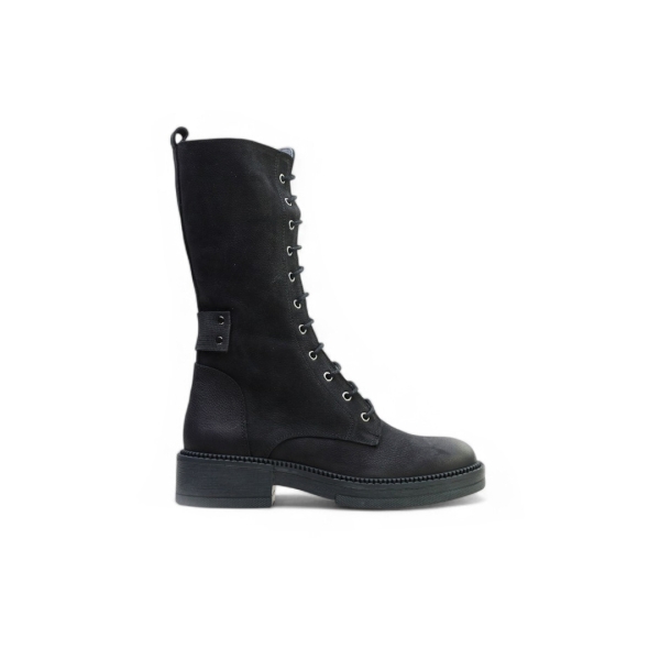 Дамски ежедневни полуботуши от естествен набук черни 241052