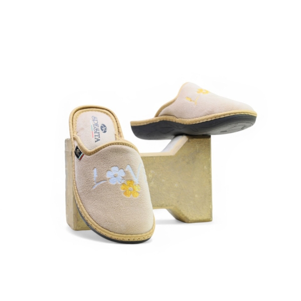 Дамски домашни пантофи бежови 24-117