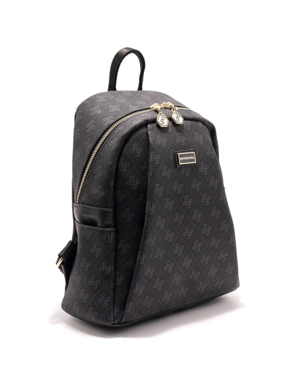 Дамска раница черна 926 M178 SP Print Silver&Polo