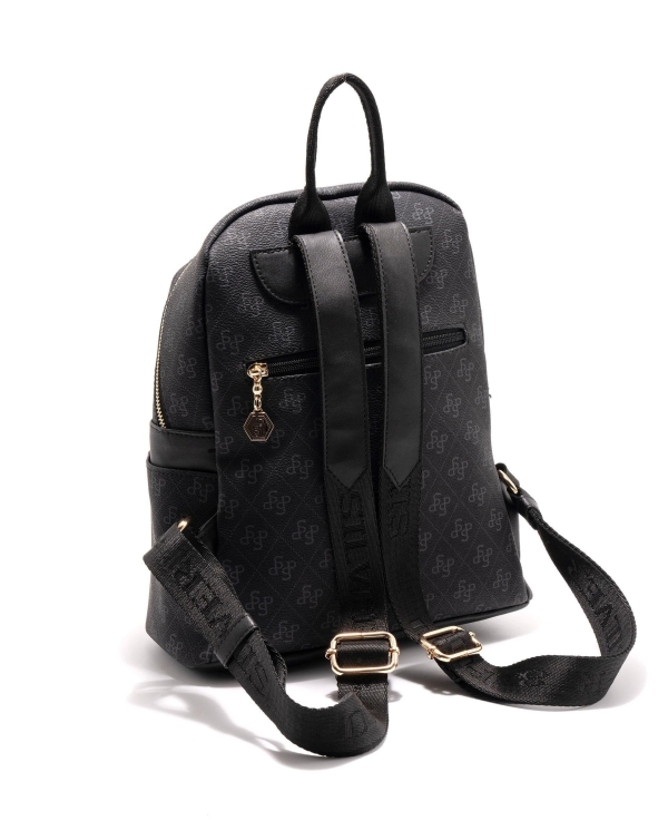 Дамска раница черна 926 M178 SP Print Silver&Polo