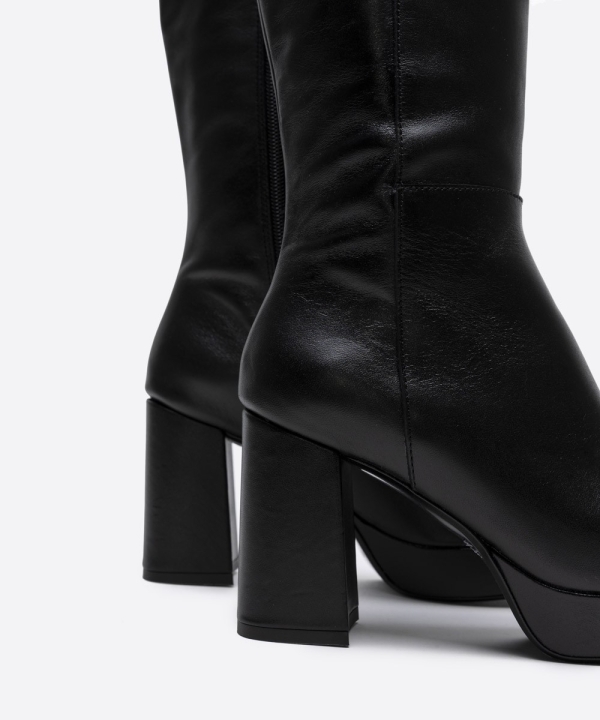 Дамски елегантни ботуши от естествена кожа черни 6181-59583 Patricia Miller