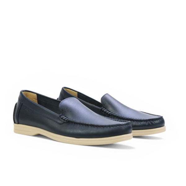 Мъжки мокасини от естествена кожа тъмно сини 5510 Baerchi