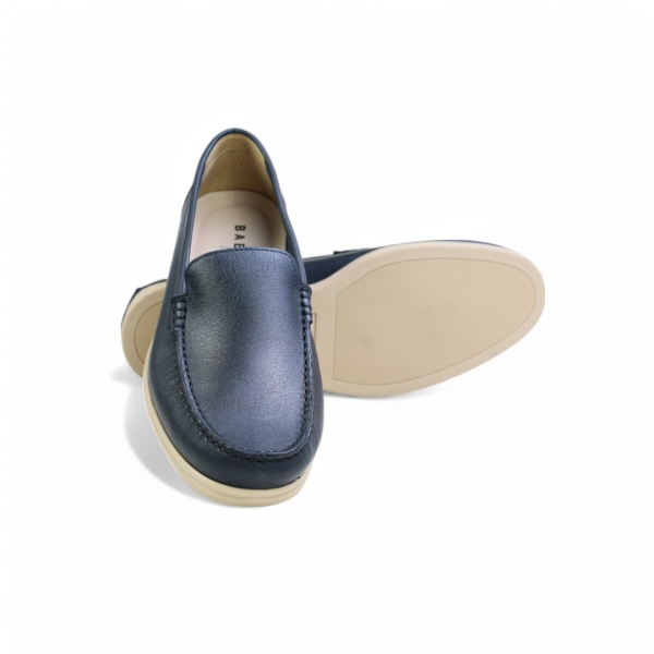 Мъжки мокасини от естествена кожа тъмно сини 5510 Baerchi