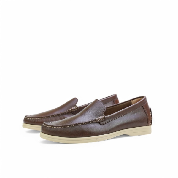 Мъжки мокасини от естествена кожа кафяви 5510 Baerchi