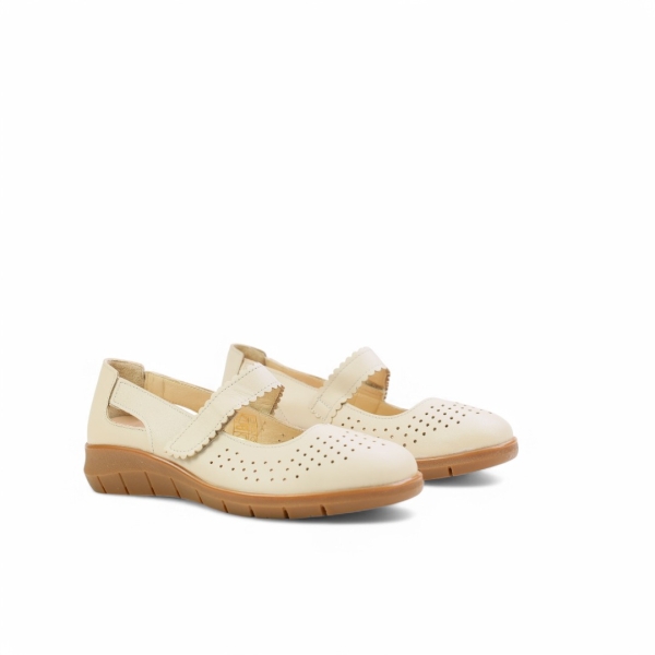 Дамски ежедневни обувки от естествена кожа бежови 151020