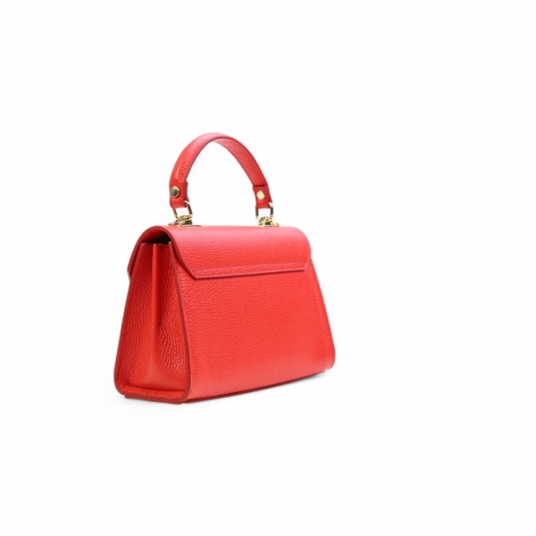 Дамска елегантна чанта от естествена кожа червена 257219-1