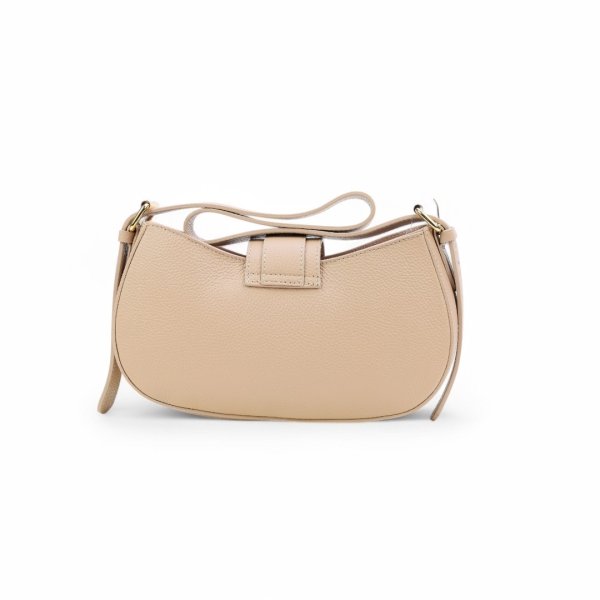 Дамска елегантна чанта от естествена кожа бежова 242020-1