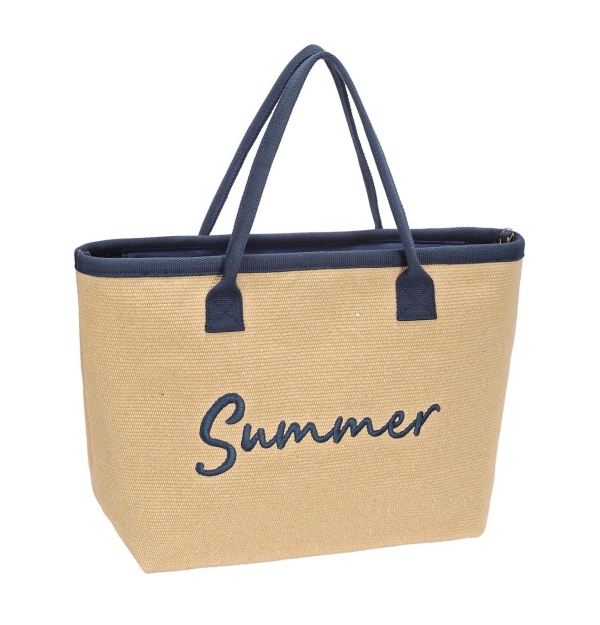 Дамска плажна чанта в камел и синьо CM7613 David Jones