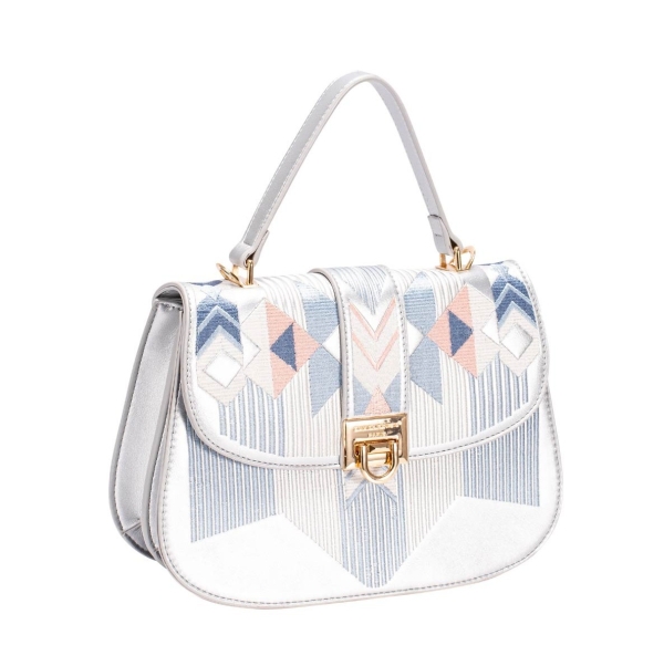 Дамска елегантна чанта сребро CM7443 David Jones