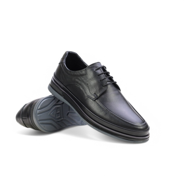 Мъжки ежедневни обувки от естествена кожа черни 5008