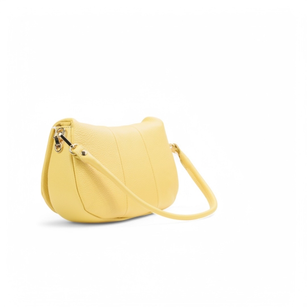 Дамска ежедневна чанта от естествена кожа жълта 25522-1