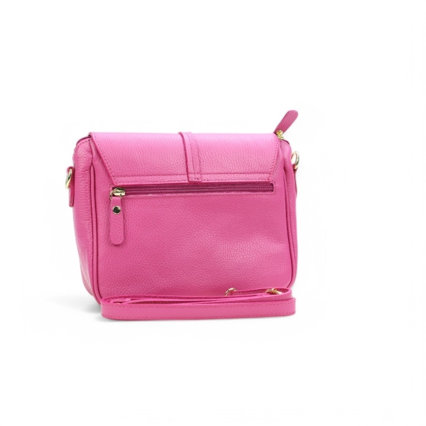 Дамска чанта през рамо от естествена кожа циклама 251550-1