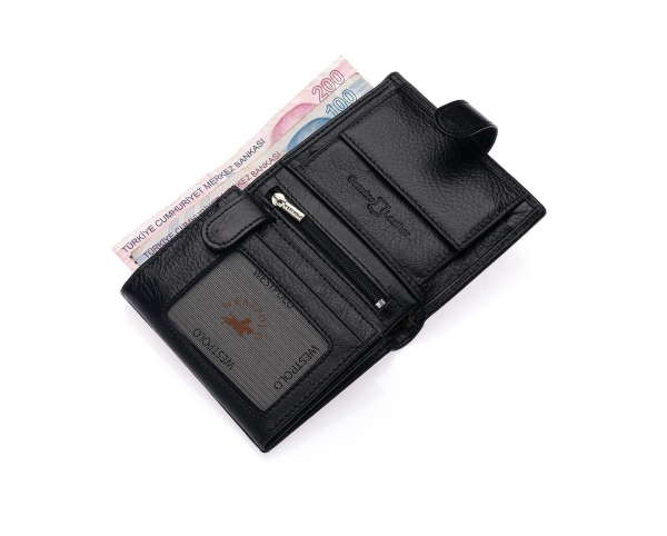 Мъжки кожен портфейл черен 02Р